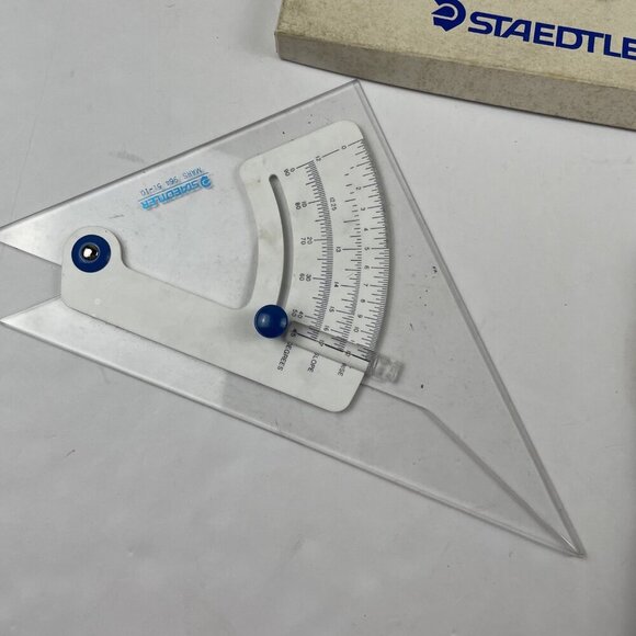 Vintage STAEDTLER Mars 964 51-10 Adjustable Triangle with Slope & Rise Drafting - Picture 2 of 10